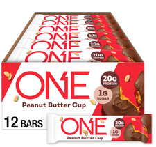 ONE Protein Bars Peanut Butter Cup 12 Pack 20g Protein 1g Sugar Gluten Free