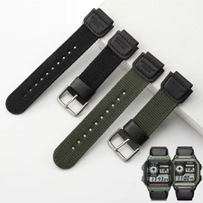 Nylon Watch Band Strap for Casio AE-1200 1300 AE-1000W F91W SGW-300H 400H 18 mm