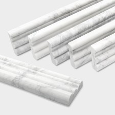 5Pcs Carrara White Marble Chair Rail Trim for Kitchen Bathroom Backsplash