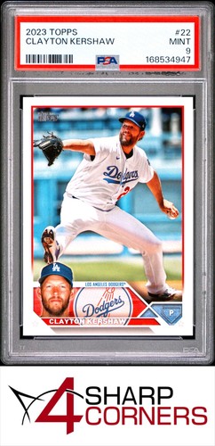 2023 TOPPS #22 CLAYTON KERSHAW DODGERS PSA 9