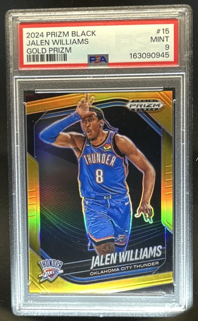 2024-25 Panini Prizm Black Jalen Williams Gold Prizm #/10 Thunder PSA 9