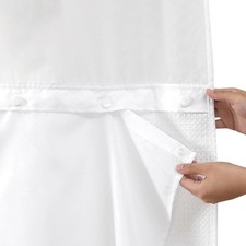 Extra Long Snap-In Shower Curtain Liner, Water-Repellent, 70x66, White