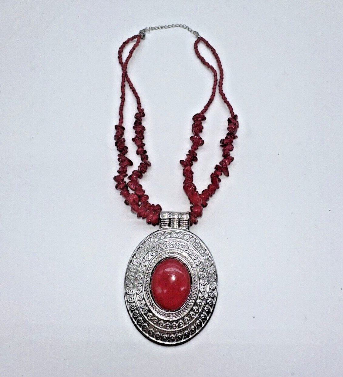 Dramatic 19" Double Strand Red Beaded Statement N… - image 9