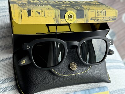New Gift Set - Moscot Momza Matte Black Frame + Grey Polarized Lens Sunglasses