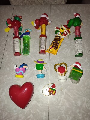 Lot 11 Vintage Vtg Retro M&M figures Ornament Tubes Holiday