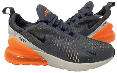 Nike Men's Air Max 270 Lace Up Athletic Shoes Dark Gray/Orange Size:7.5 172M