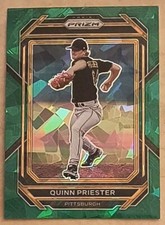 2023 Panini Prizm Green Cracked Ice #127 Quinn Priester Pittsburgh Pirates RC 