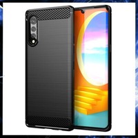 For LG VELVET CARBON FIBER PHONE CASE SHOCKPROOF SLIM HEAVY DUTY BLACK COVER