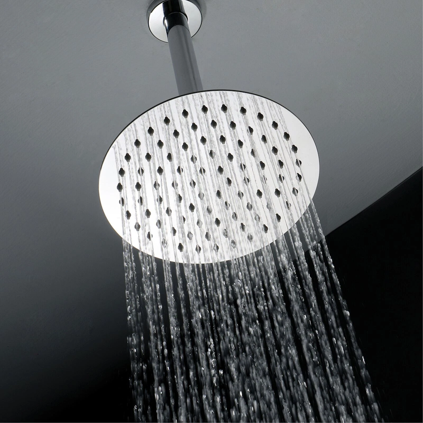 Fixed Shower Head Round Ceiling Mounted 8" Chrome Stainless Steel ENKI RA045
