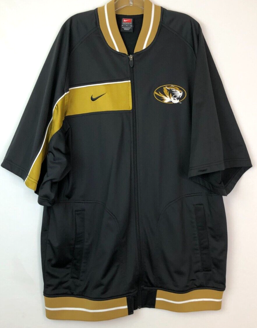Missouri Tigers Big 12 Vintage 90s SEC Nike NCAA Black Sewn Zip Track Jacket L
