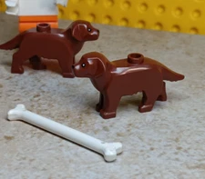 New LEGO Chocolate Lab DOG Brown Reddish FREE Long Bone Labrador Retriever