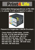 4 Reinigungspatronen FüR Canon Maxify Mb 5120 5150 5155 5350 5450 5455 Pgi 2500