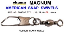 OKUMA AMERICAN SNAP SWIVELS SIZE 3/0 COARSE SEA FISHING LINE FAST LINK RIG CLIP