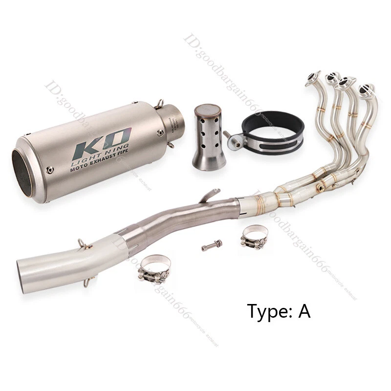 Tubo silenciador cabezal sistema escape completo para Kawasaki Ninja ZX6R ZX636 2009-2025 Foto 4 de 4