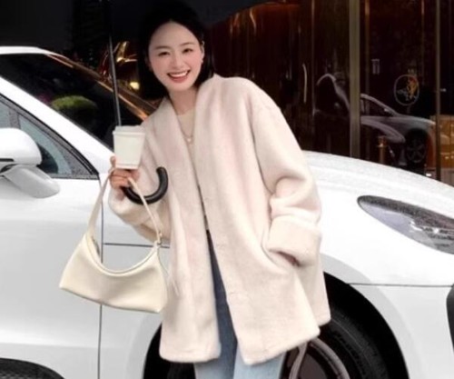 Women Fleece Jacket Faux fur Coat Winter Warm Fur Peacoat Overcoat Lady Outwear - Imagen 4 de 10