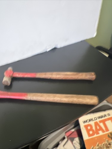 LOT OF 2 VINTAGE CRAFTSMAN WOOD HANDLE BALL PEEN HAMMERS 12.5" & 13.5" - Imagen 3 de 11