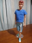 Vintage Allan Doll Reddish Brown Molded Hair Straight Legs Mattel