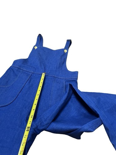 HTF Miracle Eye Blue Japanese Denim Jumpsuit Bib Jane Overalls USA Made Sz L - Picture 3 of 13
