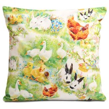 Soft Throw Pillow Pillowcase Sofa Cushion Cover Farm Animals Printed 16 x 16 In