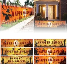 Happy Halloween Bloody Bat Pumpkin Ghost Print Party Backdrop Hanging Banner ET