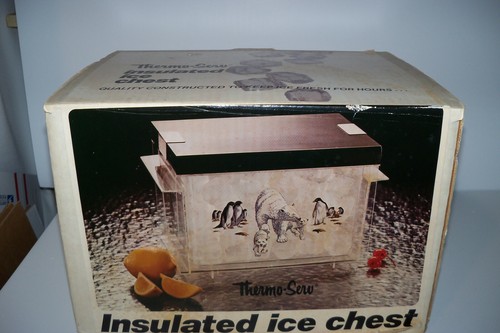 Ice Chest ThermoServ Insulated Acrylic Polar Bear Penguin-NEW- Unused-Vintage - Picture 2 of 10
