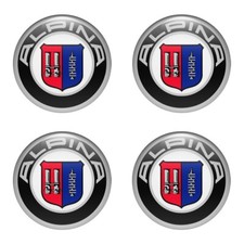 4x Alpina Emblem Silicone Self-adhesive Sticker Badge Wheel Cap Decal