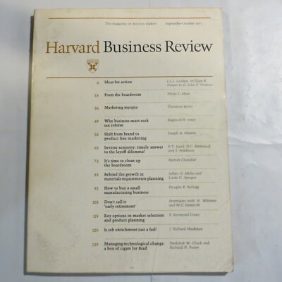 Harvard Business Review September October 1975 Marketing Box of Cigars LP