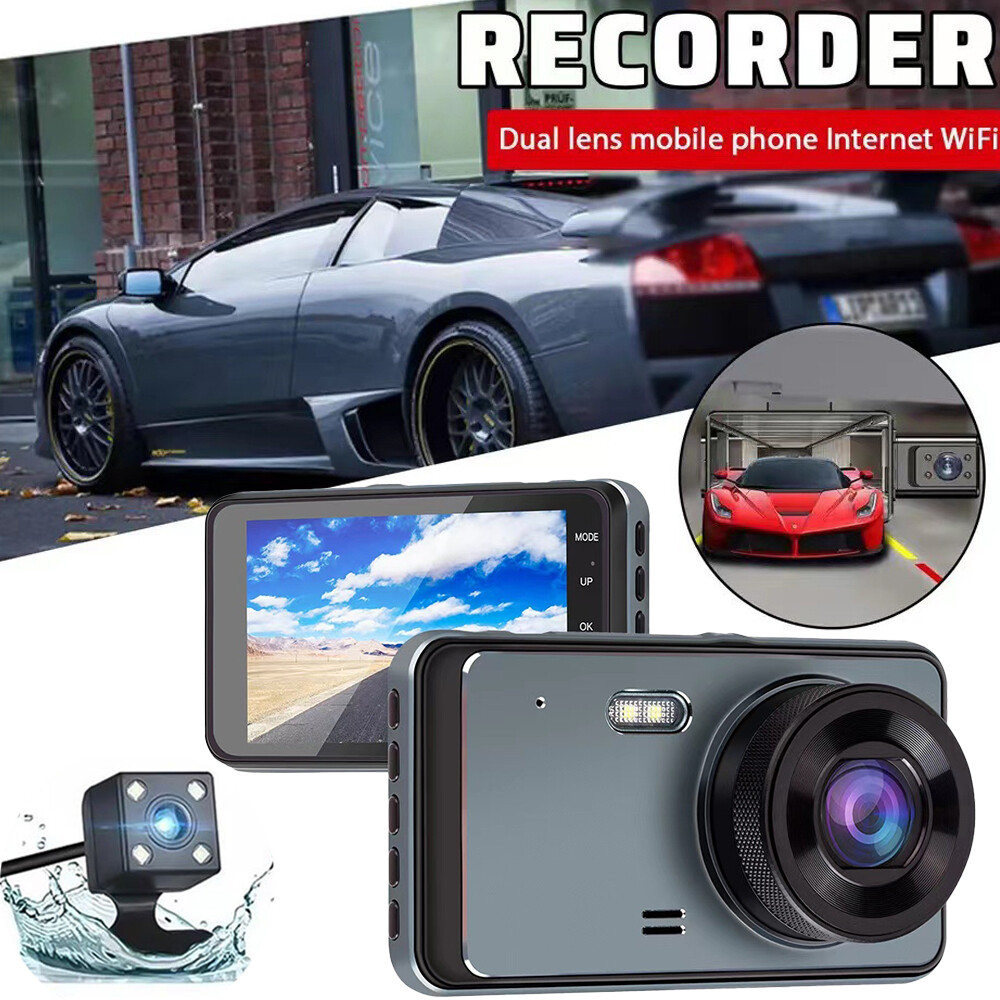 1080P Front Rear Dash Cam with Night Vision G-Sensor and Touchscreen