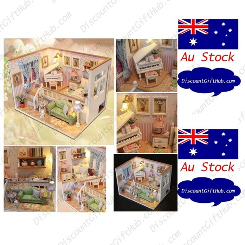 DIY Miniature Wooden Creative Room with furniture DollHouse Kit Furniture LED - Picture 4 of 4