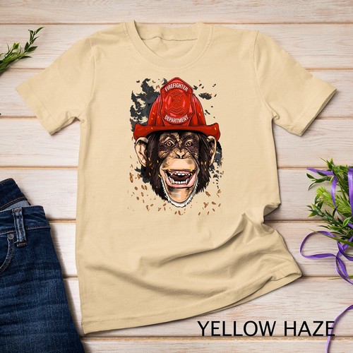Camiseta unisex de bombero chimpancé gran mono chimpancé primate amante de los animales - Imagen 15 de 15