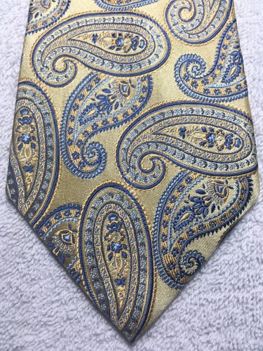 JONES NEW YORK MENS TIE GOLD WITH BLUE 3.75 X 60