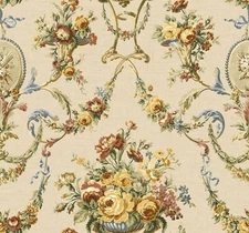 Neo-Classical Urn Bouquets Swags Cameos Wallpaper by Wallquest LB30103