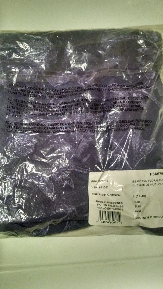 Vestido AVON ENCAJE CHEMISE Azul FLORAL L(14-16)Nuevo Foto 2 de 2