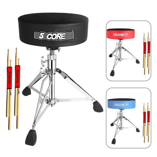 Taburete de guitarra con tapa de terciopelo acolchado de 5 núcleos Trono de batería de 5" Silla ajustable giratoria
