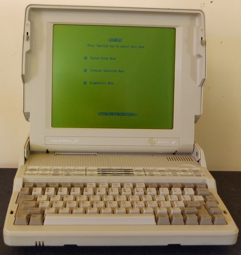 1980's Data General One 2T Portable Computer 2504A and Data General Bag