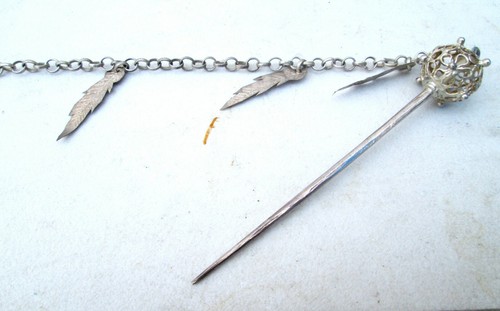 SUPER RARE Vintage Shan Silver Ornamental Hairpin HANDMADE - Picture 3 of 3