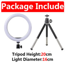 10 inch LED Selfie Ring Light No Phone Stand Photo Fill Lamp with Mini Tripod
