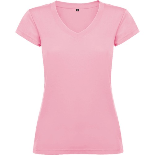 Camiseta mujer manga corta cuello en V uni algodón Victoria 6646 - Imagen 9 de 23