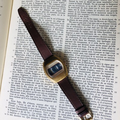 Montre WARENS Vintage 1960/70 - Plaquée Or - Mécanique à Remontage Manuel - Boîtier 35 Mm - Bracelet Cuir Marron