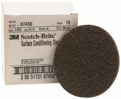 Scotch-Brite Surface Conditioning Disc 07450, 4 in x NH A CRS, 10 p (Case of 4)