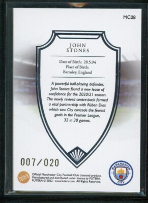 2022 JOHN STONES 007/020 FUTERA DEFENDER | eBay