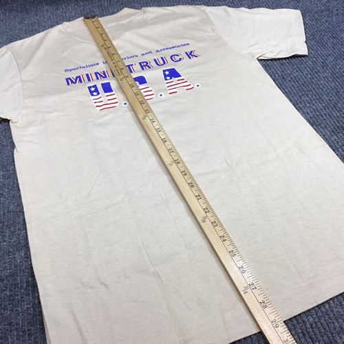 Vintage 1980er Jahre Mini LKW USA T-Shirt Spezialist Hanes Baumwolle Medium S/S beige - Bild 6 von 11