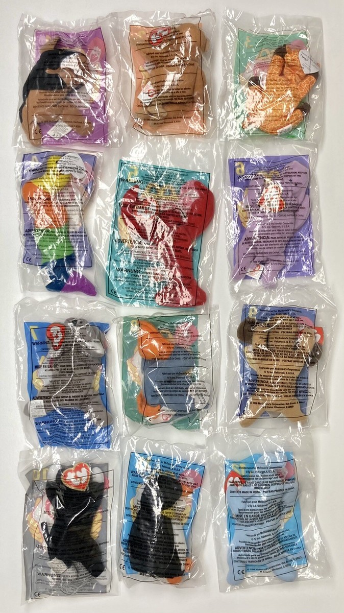 McDonalds 1998 Happy Meal Ty Toy Animal Set of 12 New in