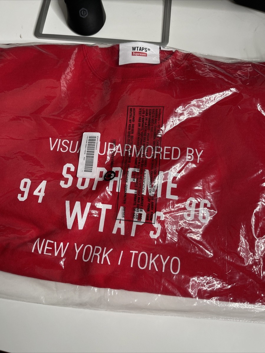 FW21 Supreme x WTAPS crewneck red Sweatshirt size L Large New With
