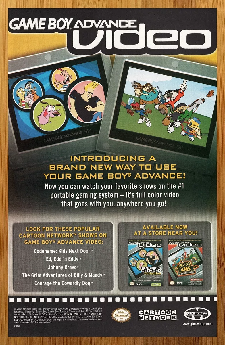 2001 GBA Game Boy Advance Console & Games Print Ad/Poster Official Promo  Art!