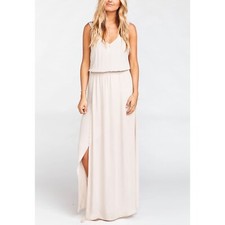 Show Me Your MuMu Kendall Side Slit Maxi Dress, The Ring Crisp, S