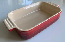 LE CREUSET Casserole Dish CERISE Baking Rectangle 5" x 7" 24 oz Stoneware NWOT