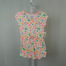 Bobbie Brooks Cap Sleeve Floral Print Knit Romper Girls 7-8 Medium 1221