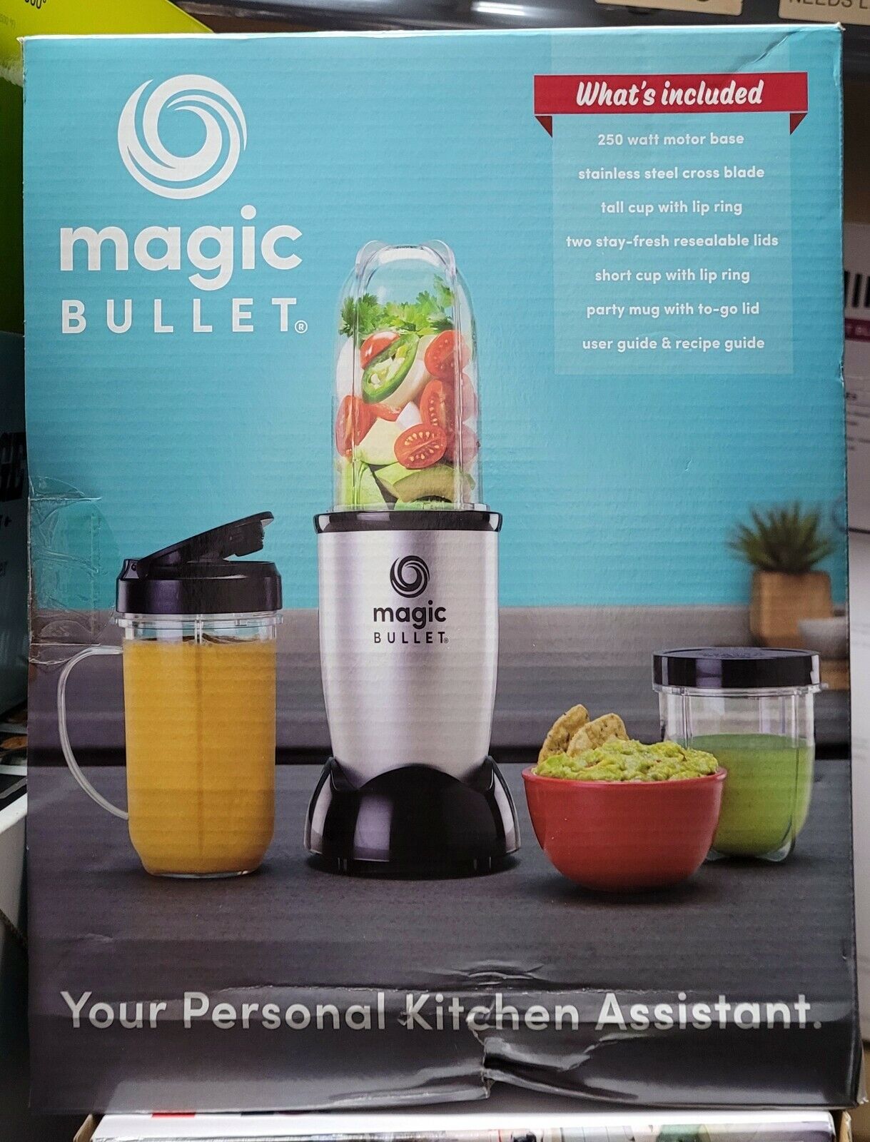 NEW IN BOX The Original Magic Bullet 11 Piece Set Blender & Mixer, Small,  Silver