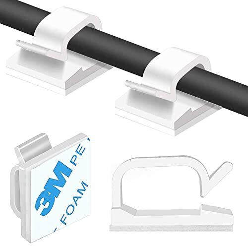 50 Stück Kabelklemmen Schreibtisch Kabel Kabel Management Drahtclip für Büro Auto - Bild 1 von 7